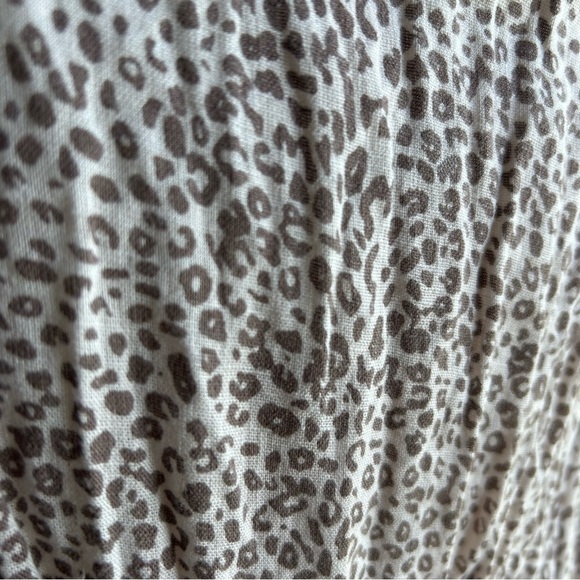 Rails micro leopard print linen blend smocked mini dress large - Picture 8 of 9